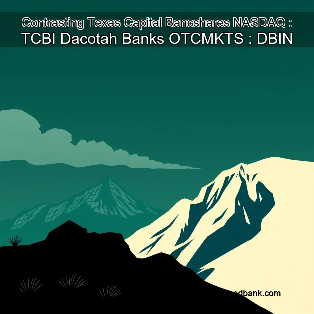 You are currently viewing Contrasting Texas Capital Bancshares  NASDAQ : TCBI   Dacotah Banks  OTCMKTS : DBIN