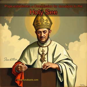 Artistic representation for Pope establishes a Commission for donations to the Holy See