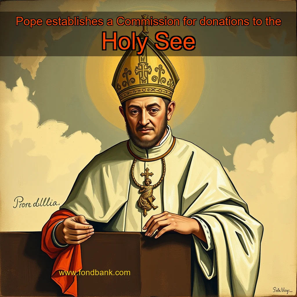 Artistic representation for Pope establishes a Commission for donations to the Holy See