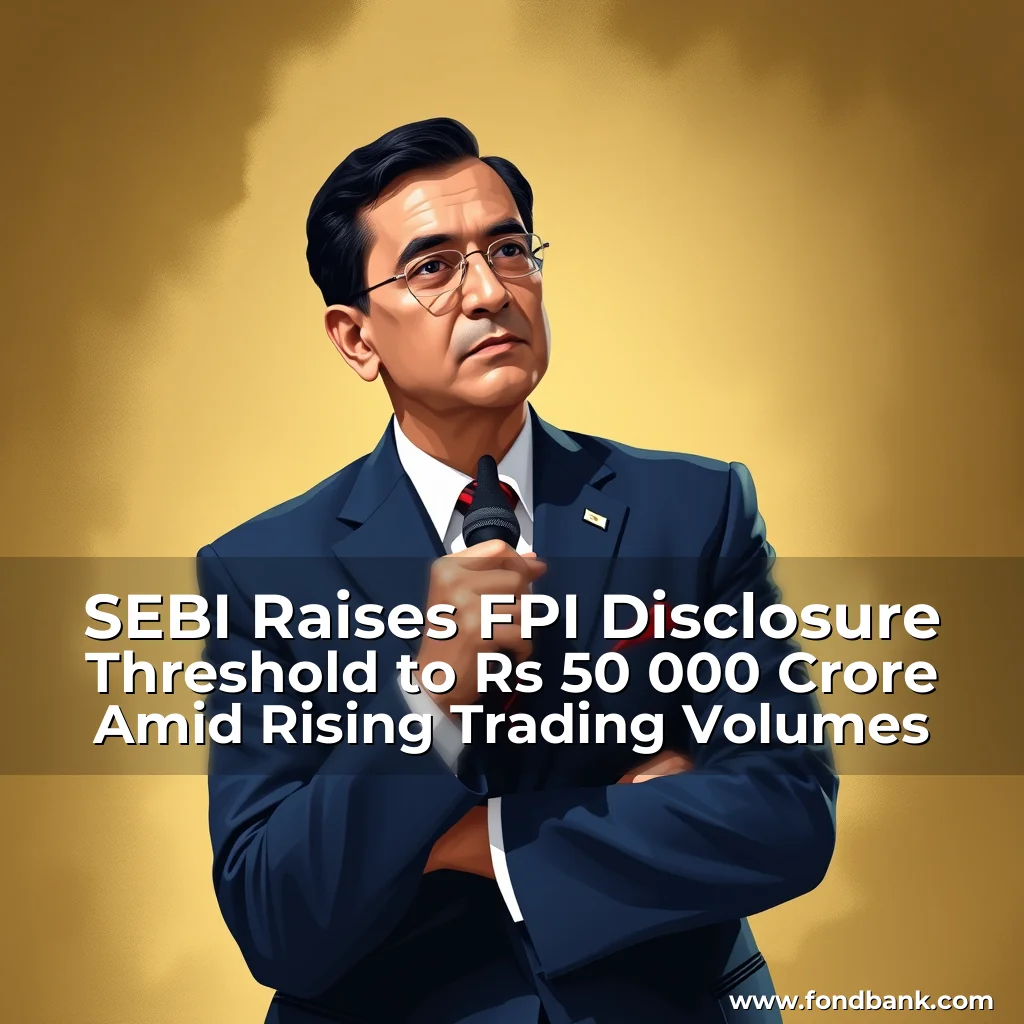 You are currently viewing SEBI Raises FPI Disclosure Threshold to Rs 50  000 Crore Amid Rising Trading Volumes