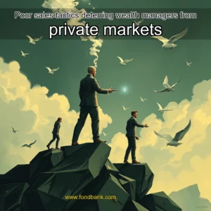 Artistic representation for Poor sales tactics deterring wealth managers from private markets