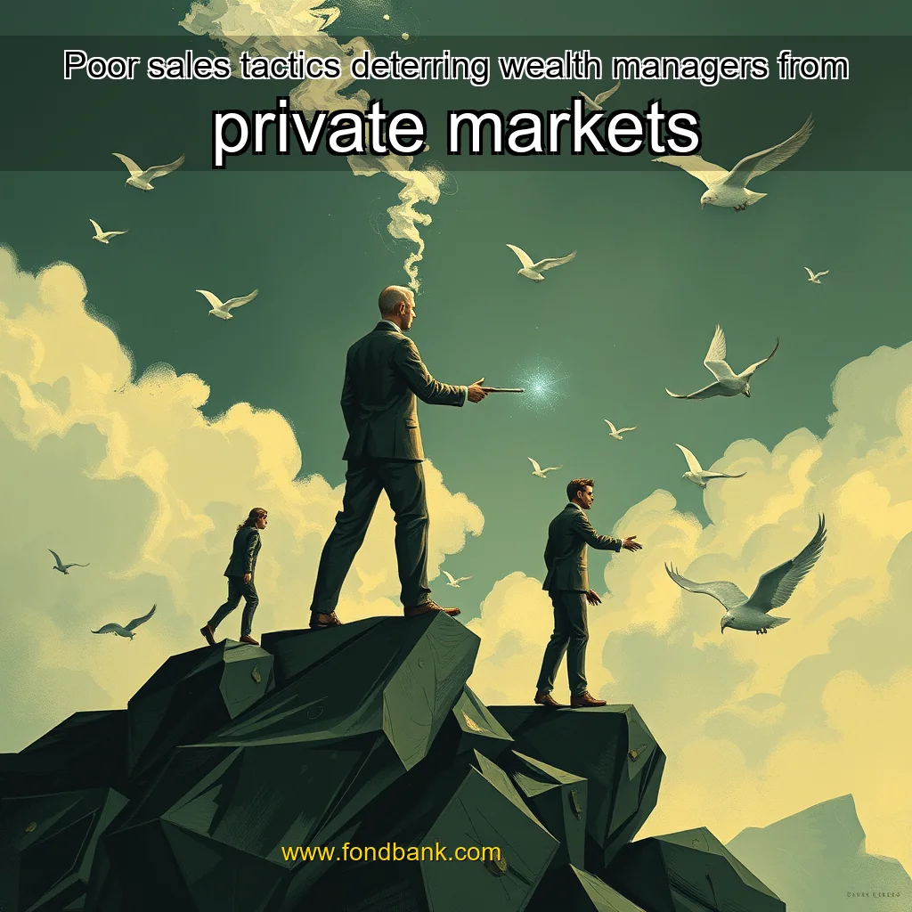 Artistic representation for Poor sales tactics deterring wealth managers from private markets