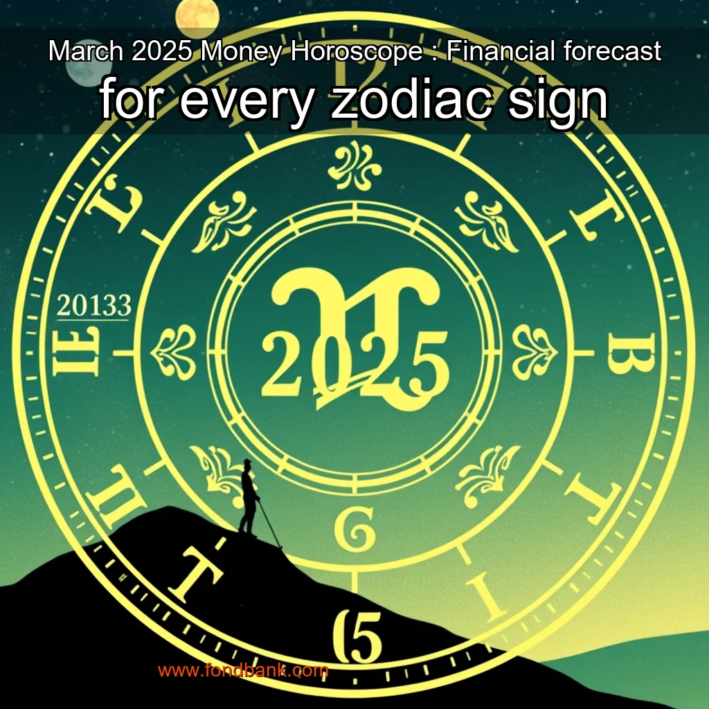 Artistic representation for March 2025 Money Horoscope : Financial forecast for every zodiac sign