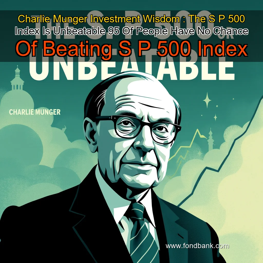 You are currently viewing Charlie Munger Investment Wisdom : The S  P 500 Index Is Unbeatable 95  Of People Have No Chance Of Beating S  P 500 Index