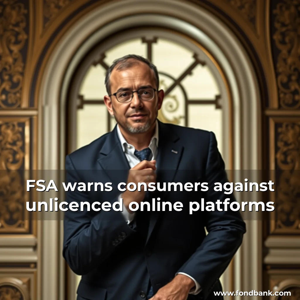 Artistic representation for FSA warns consumers against unlicenced online platforms